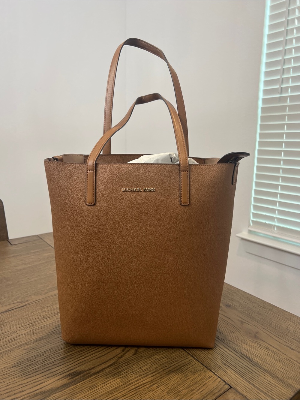 EUC Michael Kors Cognac Pebbled Leather Tote